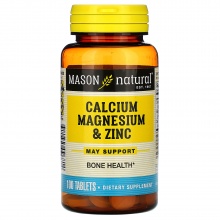 Витамины Mason Natural кальций, магний и цинк 100 таблеток