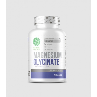 Витамины Nature Foods Magnesium Glycinate + B6 600 мг 90 капсул